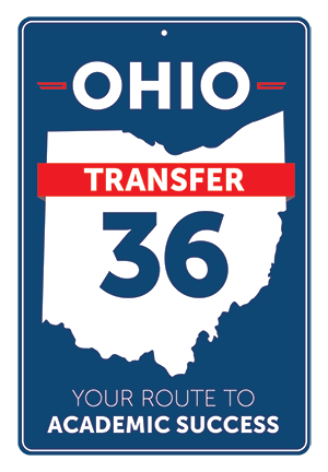 Graphic of Ohio transfer 36 logo for your route to academic success