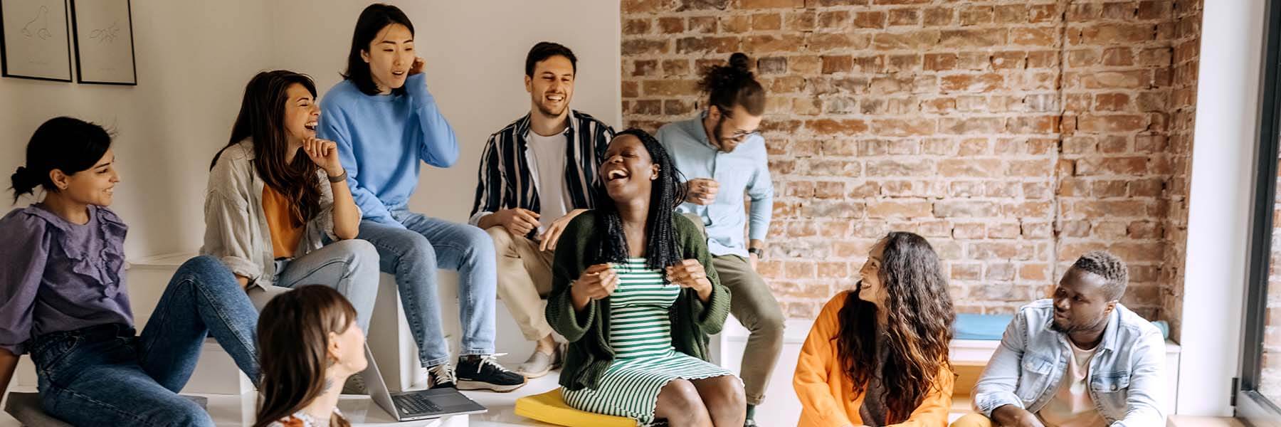 Group of people laughing
