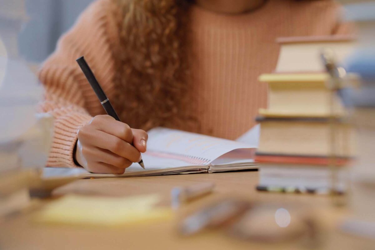 Woman taking notes